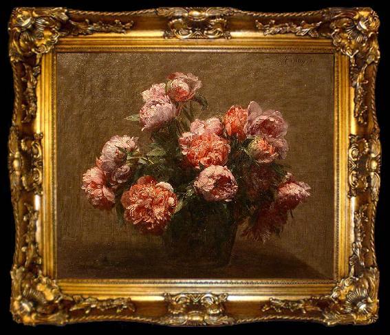 framed  Henri Fantin-Latour Vase of Peonies, ta009-2